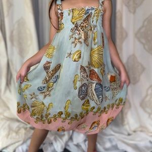 Chiffon Babydoll Dress with Seashells